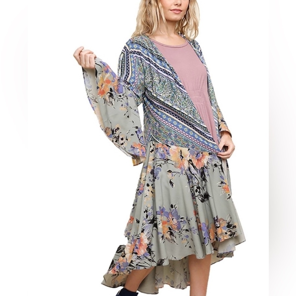 UMGEE BOHO KIMONO / DUSTER - Blues, Black